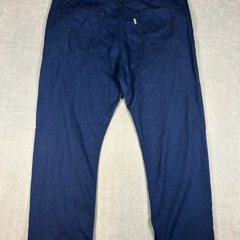 Levis 511 Slim Fit Navy Blue Pants Mens 38x32 Dark Wash Stretch Cotton Trousers